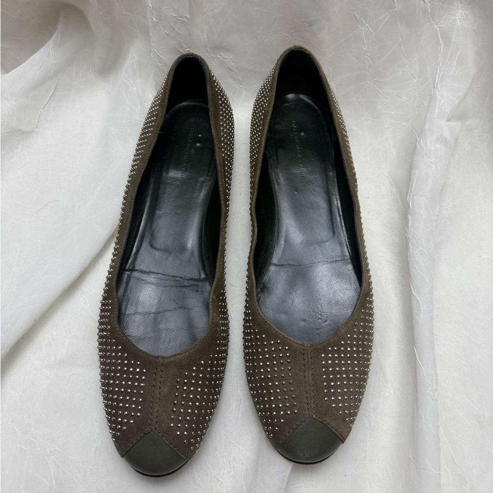 Balenciaga Studded Brown Flats size 40